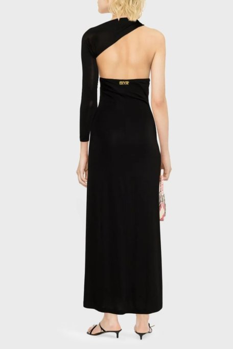 Versace Jeans Couture Sırt Dekolteli Asimetrik Yaka Asimetrik Kol Regular Fit Bayan Elbise 74HAO918 J0049 899 SİYAH - Versace Jeans Couture (1)