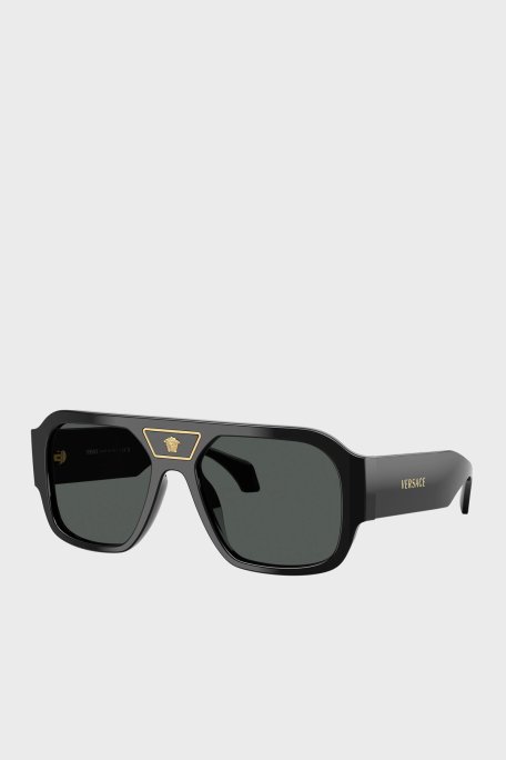 Versace Logolu Güneş Erkek Gözlük 0VE4508U GB187 56 Siyah - Versace