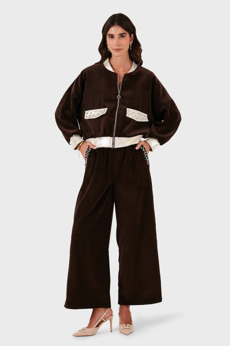 Via Dante Oversize Fit Kolej Yaka Fermuarlı Bayan Ceket 69143940 KAHVE - Via Dante (1)