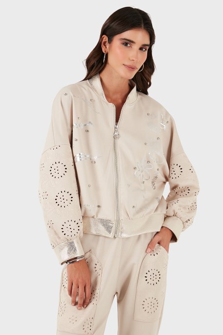 Via Dante Oversize Fit Kolej Yaka Kol Detaylı Bayan Ceket 69144040 BEJ - Via Dante