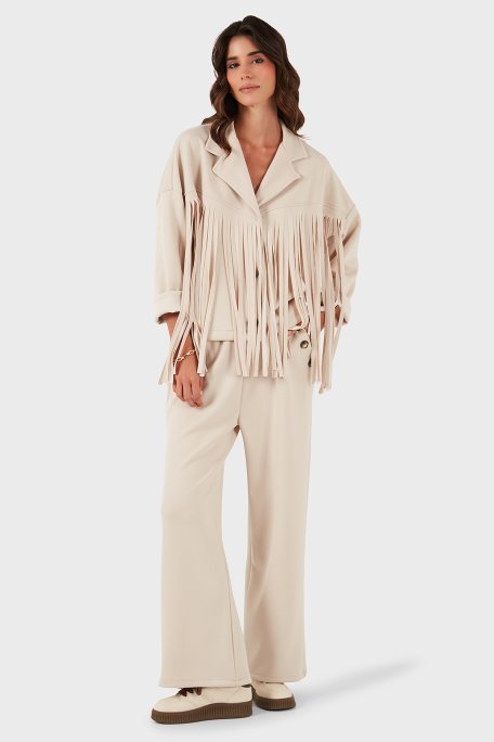 Via Dante Regular Fit Kruvaze Yaka Püsküllü Bayan Ceket 68821795 BEJ - Via Dante (1)