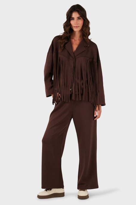 Via Dante Regular Fit Kruvaze Yaka Püsküllü Bayan Ceket 68821795 KAHVE - Via Dante (1)