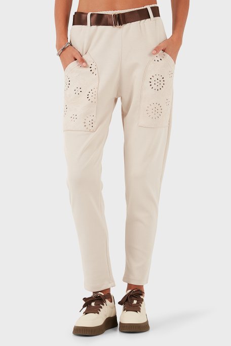 Via Dante Regular Fit Normal Bel Cep Detaylı Bayan Pantolon 69144030 BEJ - Via Dante