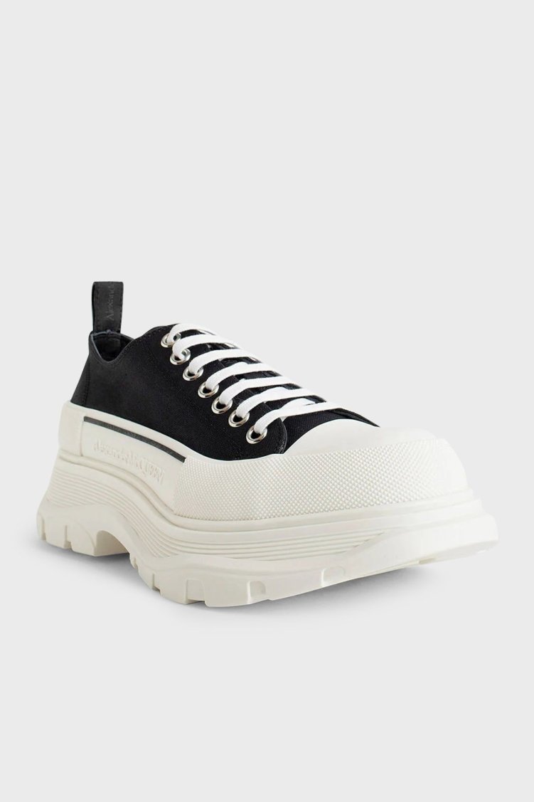 Alexander Mcqueen Logolu Platform Erkek Ayakkabı 705660 W4MV2 1070 SİYAH-BEYAZ - McQueen (1)