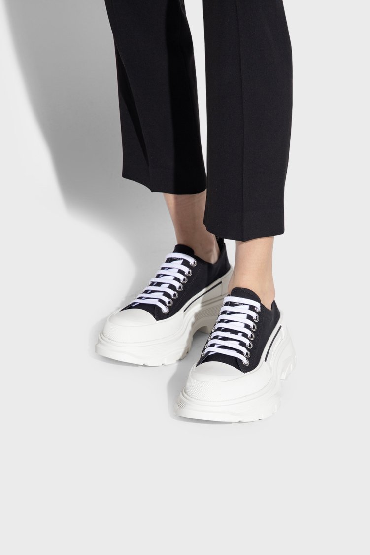 Mcqueen Sneaker Kadın Ayakkabı 697072 W4MV2 1070 SİYAH-BEYAZ - McQueen (1)