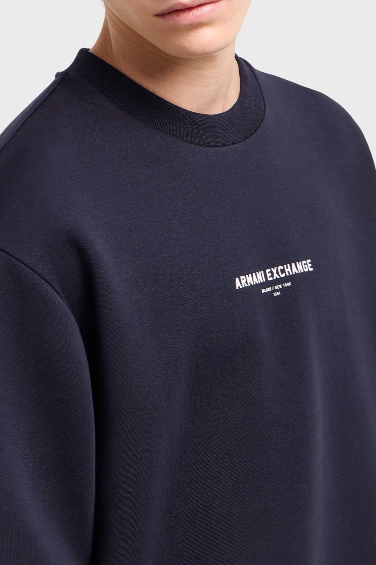 Armani Exchage Streç Pamuklu Regular Fit Bisiklet Yaka Erkek T Shirt XM000290 AF10818 UB101 LACİVERT - Armani Exchange (1)