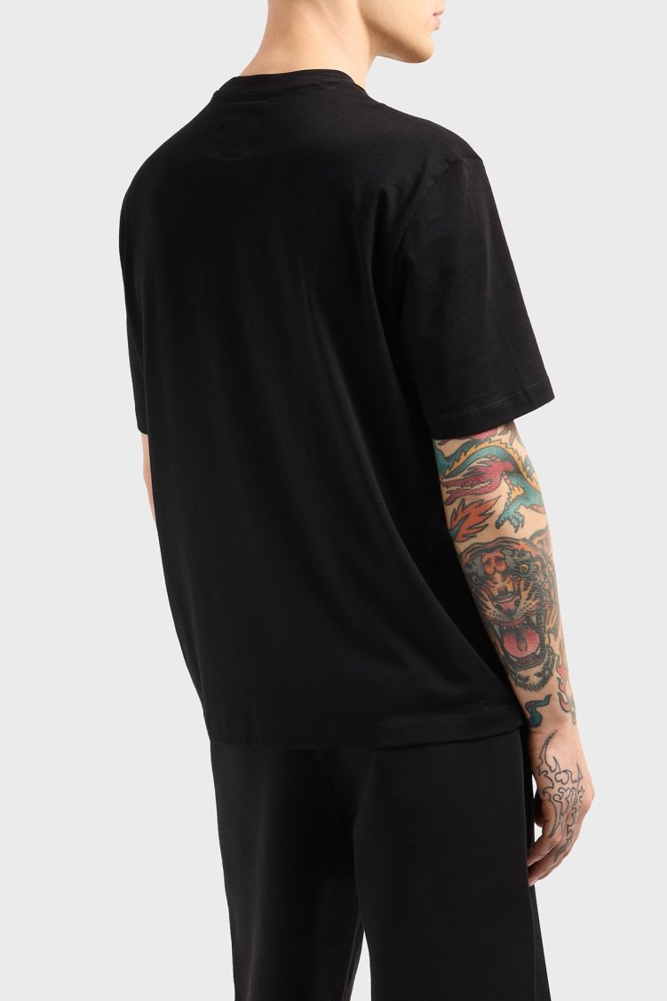 Armani Exchage % 100 Pamuk Regular Fit Bisiklet Yaka Logolu Erkek T Shirt XM000363 AF12308 UC001 SİYAH - Armani Exchange (1)