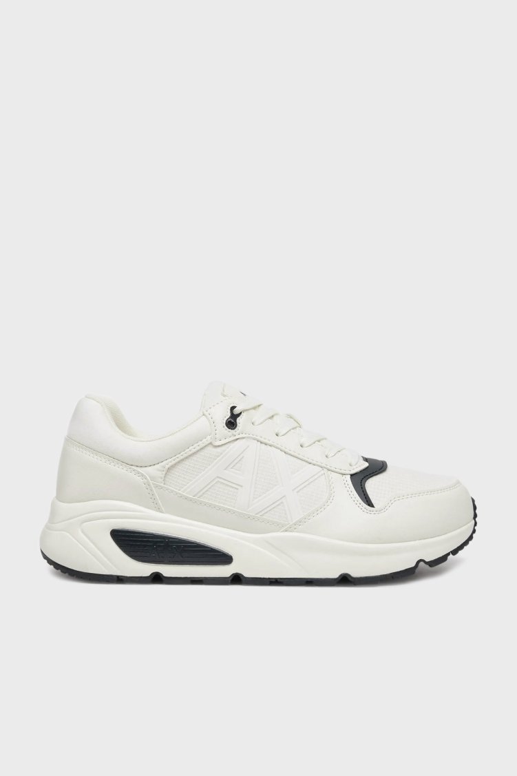 Armani Exchage Logolu Kalın Tabanlı Sneaker Erkek Ayakkabı XUX239 XV909 U384 BEYAZ - Armani Exchange