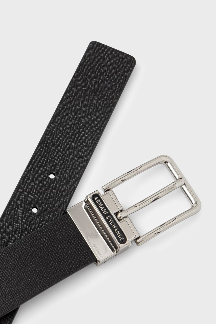 Armani Exchange % 100 Deri Logolu Erkek Kemer XM002660 AF22850 MC105 SİYAH - Armani Exchange (1)