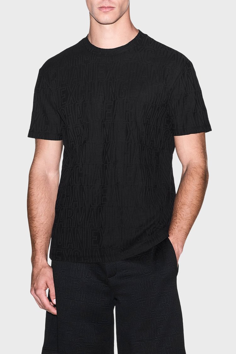 Armani Exchange % 100 Pamuk Regular Fit Bisiklet Yaka Erkek T Shirt XM003073 AF10337 UC001 Siyah - Armani Exchange