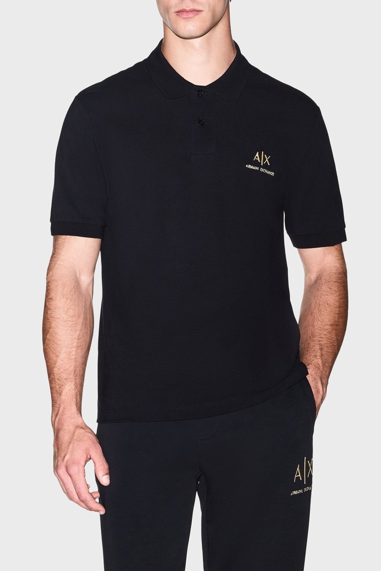 Armani Exchange % 100 Pamuk Regular Fit Düğmeli Gömlek Erkek Polo XM003554 AF13026 UC001 Siyah - Armani Exchange