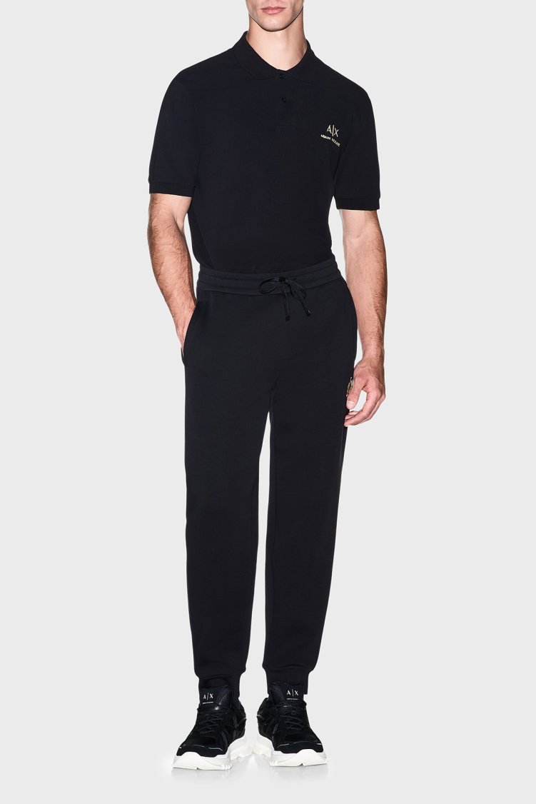 Armani Exchange % 100 Pamuk Regular Fit Düğmeli Gömlek Erkek Polo XM003554 AF13026 UC001 Siyah - Armani Exchange (1)