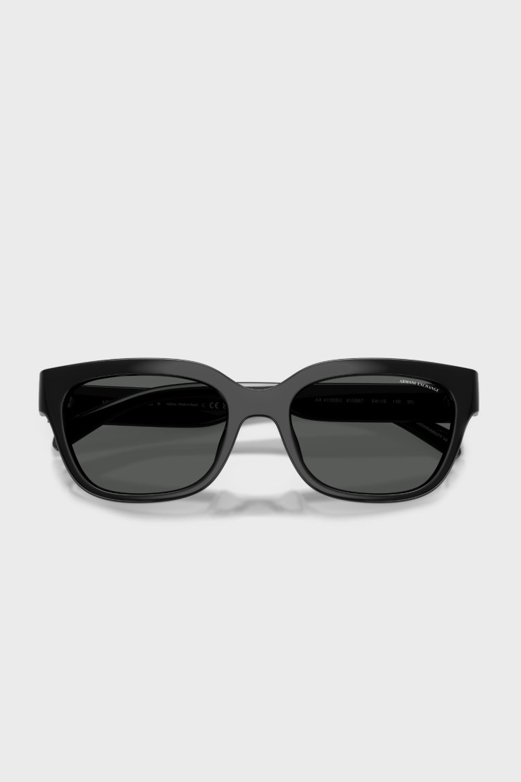 Armani Exchange Asimetrik Güneş Kadın Gözlük 0AX4155SU 815887 54 Parlak Siyah-Koyu Gri - Armani Exchange (1)