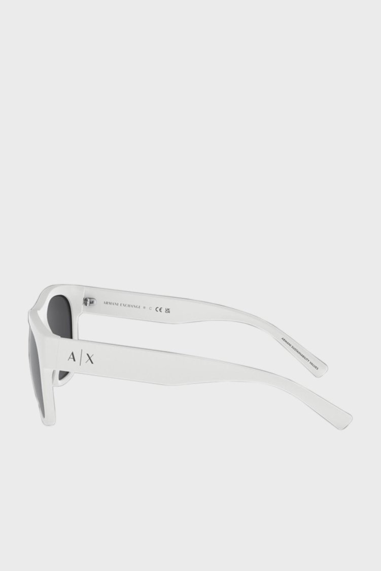 Armani Exchange Aynalı Güneş Erkek Gözlük 0AX4128SU 83156G 55 Mat Beyaz-Gri Ayna Gümüş - Armani Exchange (1)