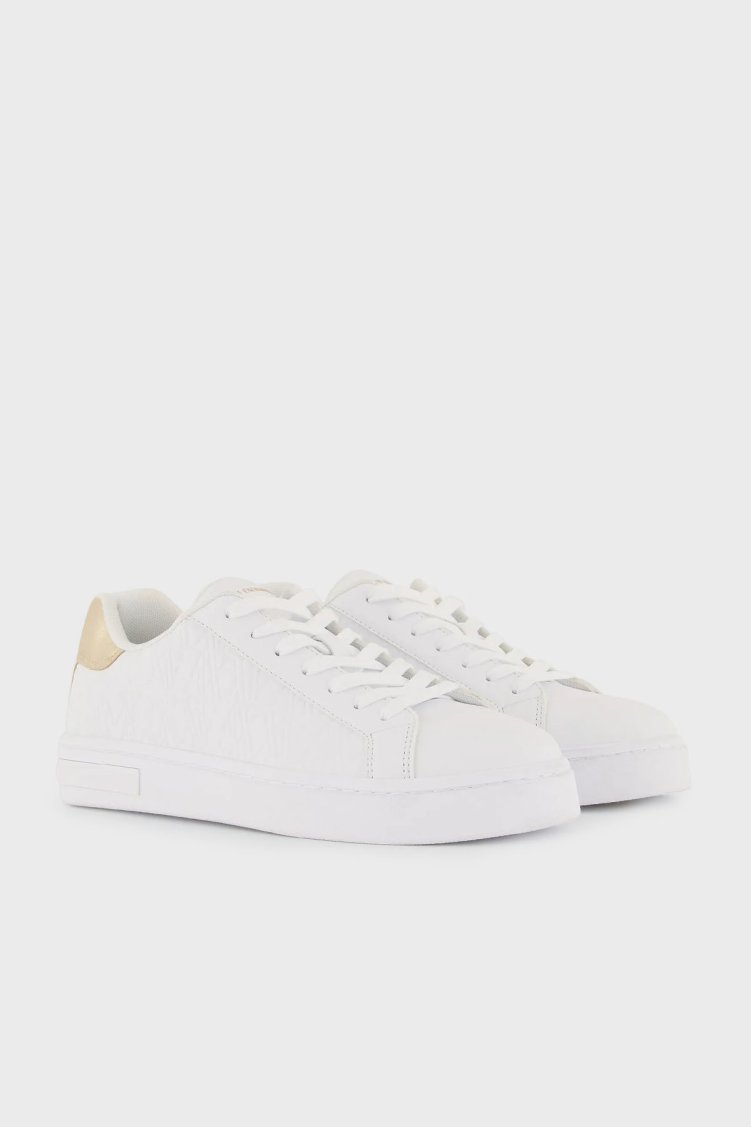 Armani Exchange Bağcıklı Sneaker Bayan Ayakkabı XDX165 XV891 T782 BEYAZ-GOLD - Armani Exchange (1)