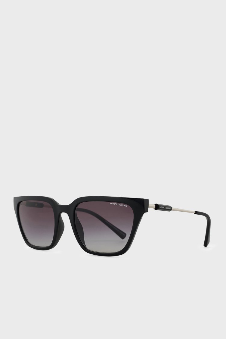 Armani Exchange Cat Eye Güneş Kadın Gözlük 0AX4158S 81588G 55 Parlak siyah-gradyan gri - Armani Exchange