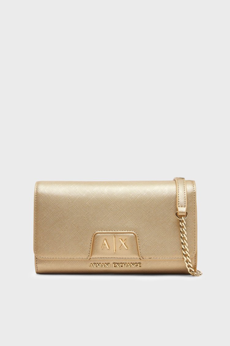 Armani Exchange Çıkarılabilir Zincir Askılı Portföy Kadın Cüzdan XW000358 AF26570 F1020 Ekru - Armani Exchange