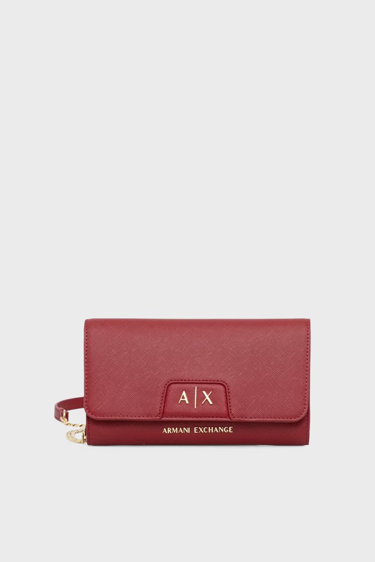 Armani Exchange Çıkarılabilir Zincir Askılı Portföy Kadın Cüzdan XW000358 AF26570 U5102 Kırmızı - Armani Exchange