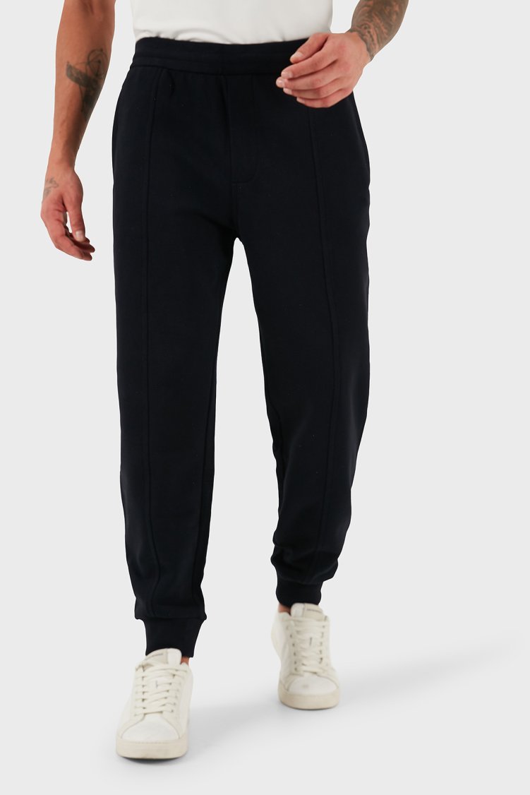 Armani Exchange Çimalı Pamuklu Relaxed Fit Lastikli Paça Jogger Erkek Pantolon XM001028 AF12656 UB101 LACİVERT - Armani Exchange
