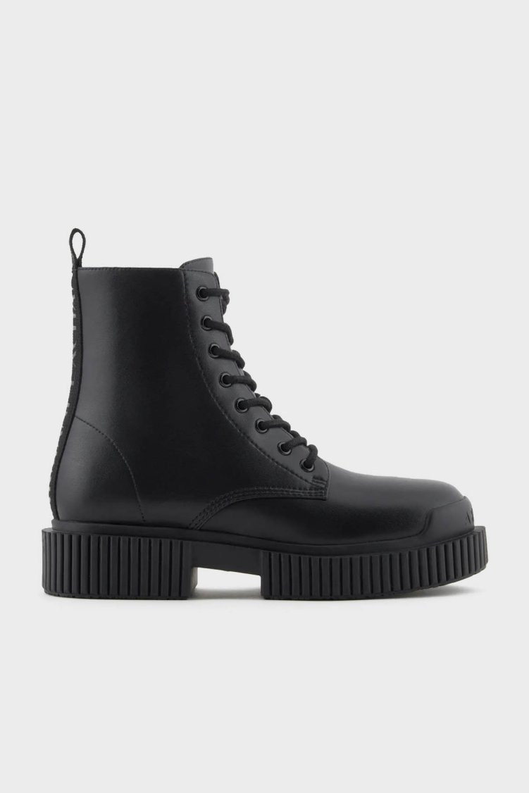 Armani Exchange Deri Logolu Kadın Bot XDN031 XV875 00002 Siyah - Armani Exchange