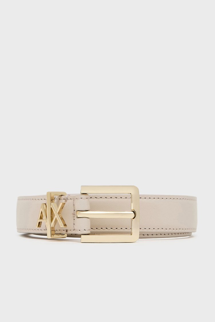 Armani Exchange Deri Logolu İnce Kadın Kemer 941182 4R759 U1092 EKRU - Armani Exchange