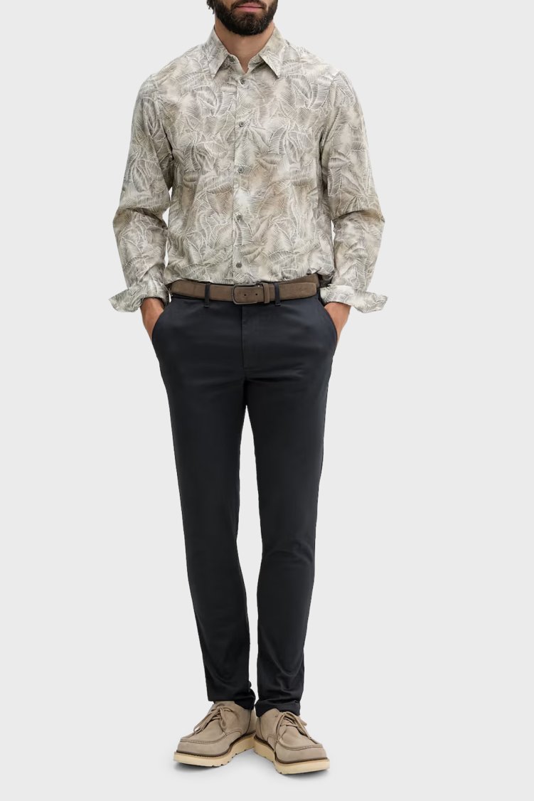 Armani Exchange Desenli Oversize Uzun Kollu Erkek Gömlek XM002290 AF22716 F1146 KREM - Armani Exchange (1)