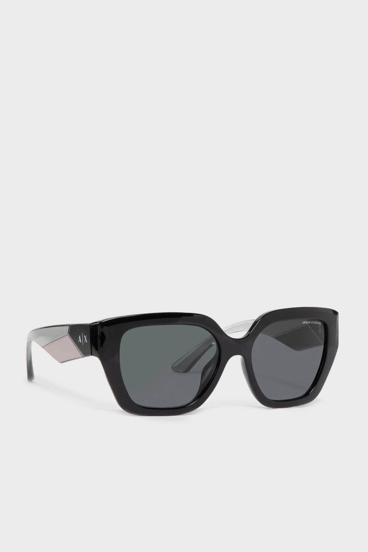 Armani Exchange Dikdörtgen Güneş Kadın Gözlük 0AX4125SU 815887 54 Parlak siyah-koyu gri - Armani Exchange