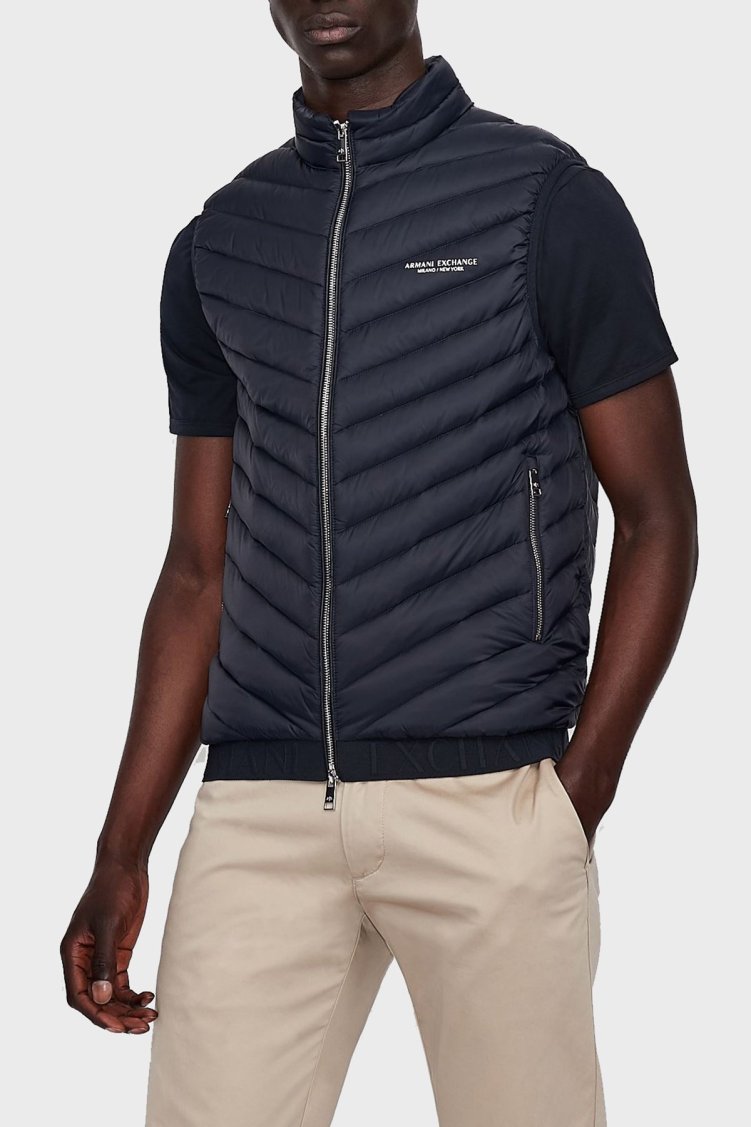Armani Exchange Ördek Tüyü Dolgulu Regular Fit Erkek Yelek 8NZQ52 ZNW3Z 5578 LACİVERT - Armani Exchange