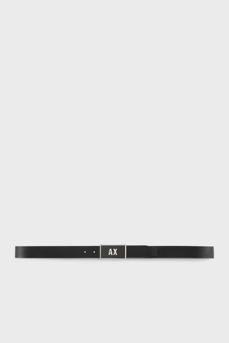 Armani Exchange Hakiki Deri Çift Tokalı Erkek Kemer XM000185 AF11958 MC038 SİYAH-LACİVERT - Armani Exchange (1)