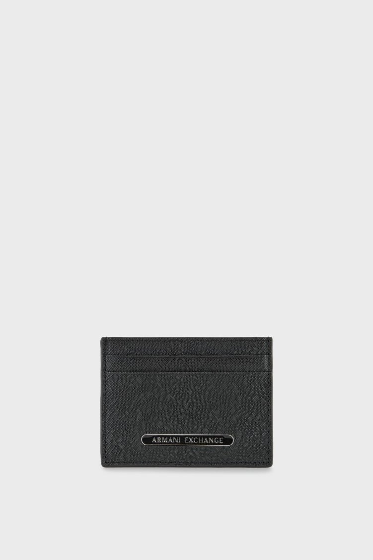 Armani Exchange Hakiki Deri Logolu Erkek Kartlık XM000169 AF12702 UC001 SİYAH - Armani Exchange