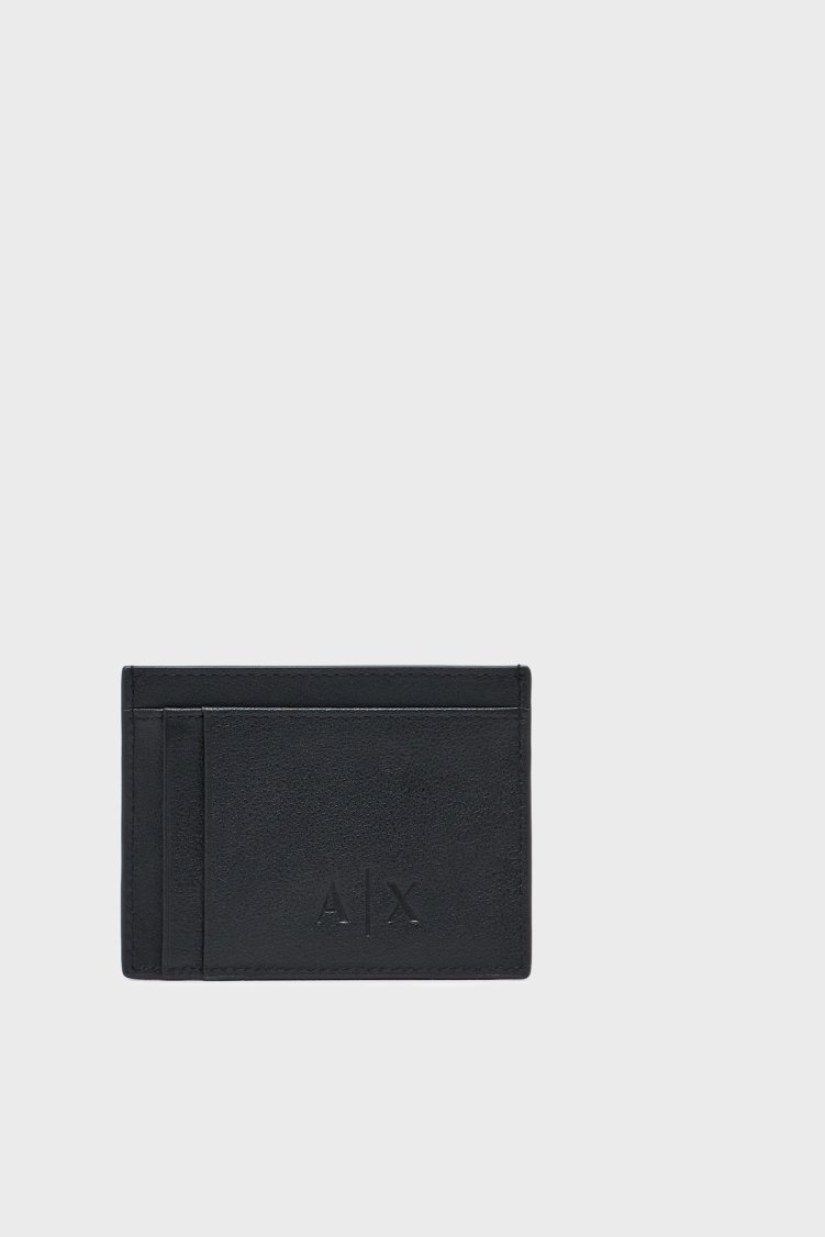 Armani Exchange Hakiki Deri Logolu Erkek Kartlık XM000169 AF27287 UC001 SİYAH - Armani Exchange (1)