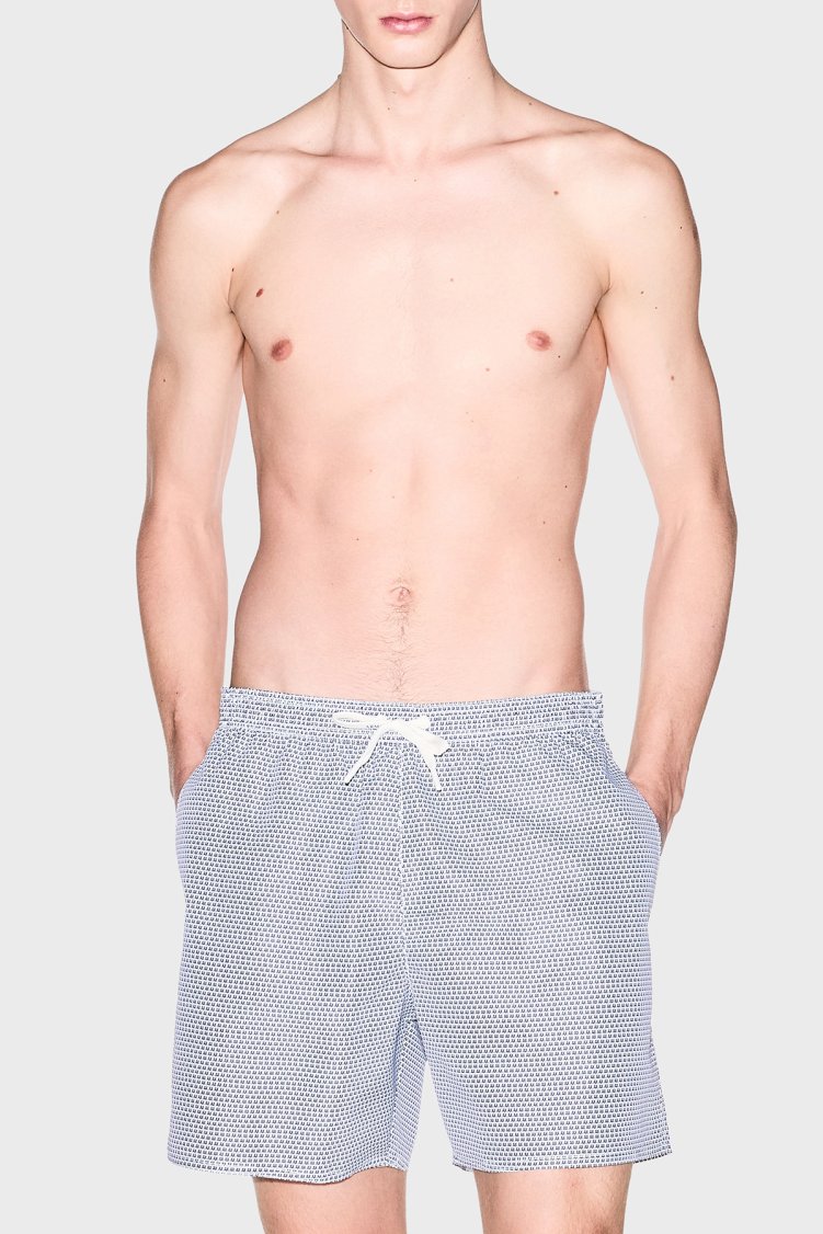 Armani Exchange Hızlı Kuruyan Tamamı Logolu Erkek Mayo Short XM000832 AF22577 F1171 Lacivert - Armani Exchange