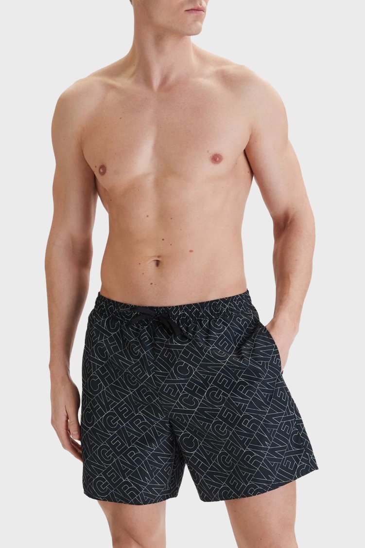 Armani Exchange Hızlı Kuruyan Tamamı Logolu Erkek Mayo Short XM000832 AF24685 FC308 SİYAH - Armani Exchange (1)