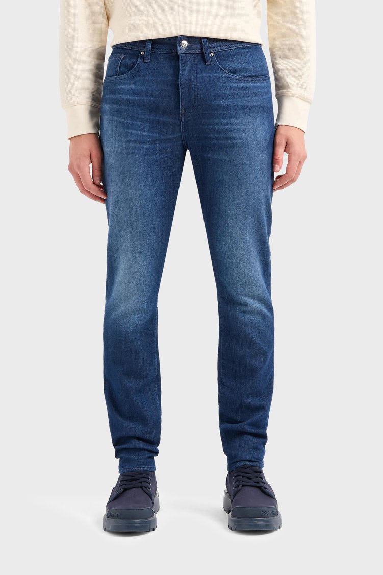 Armani Exchange J14 Normal Bel Slim Fit Jeans Erkek Kot Pantolon 3DZJ14 Z1TTZ 25EX LACİVERT - Armani Exchange (1)
