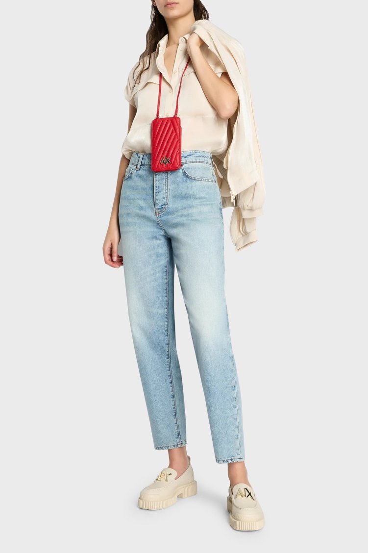 Armani Exchange J51 Tapered Fit Düz Paça Jeans Bayan Kot Pantolon 3DYJ51 Y27CZ 1500 MAVİ - Armani Exchange