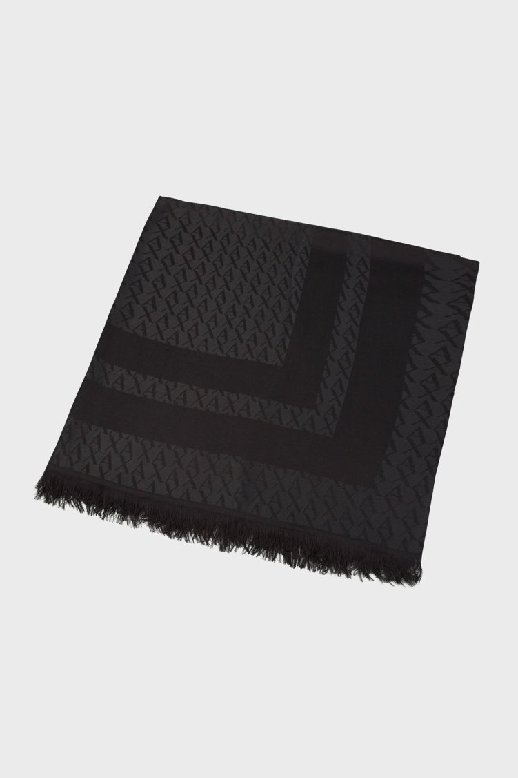 Armani Exchange Jakarlı Logo Baskılı 85 x 180 cm Çift Taraflı Bayan Şal XW001408 AF16977 FC026 SİYAH - Armani Exchange