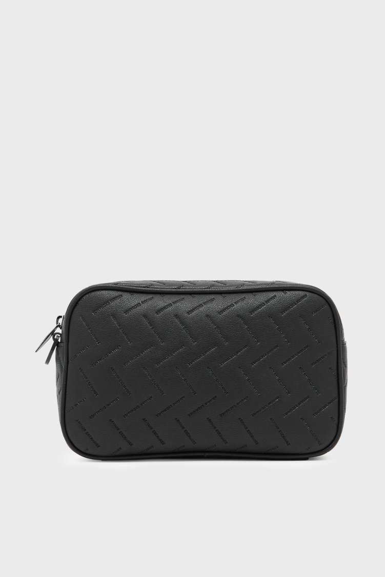 Armani Exchange Kabartma Logolu Çıkarılabilir Bilek Askılı Erkek Çanta XM002600 AF22652 UC001 SİYAH - Armani Exchange (1)