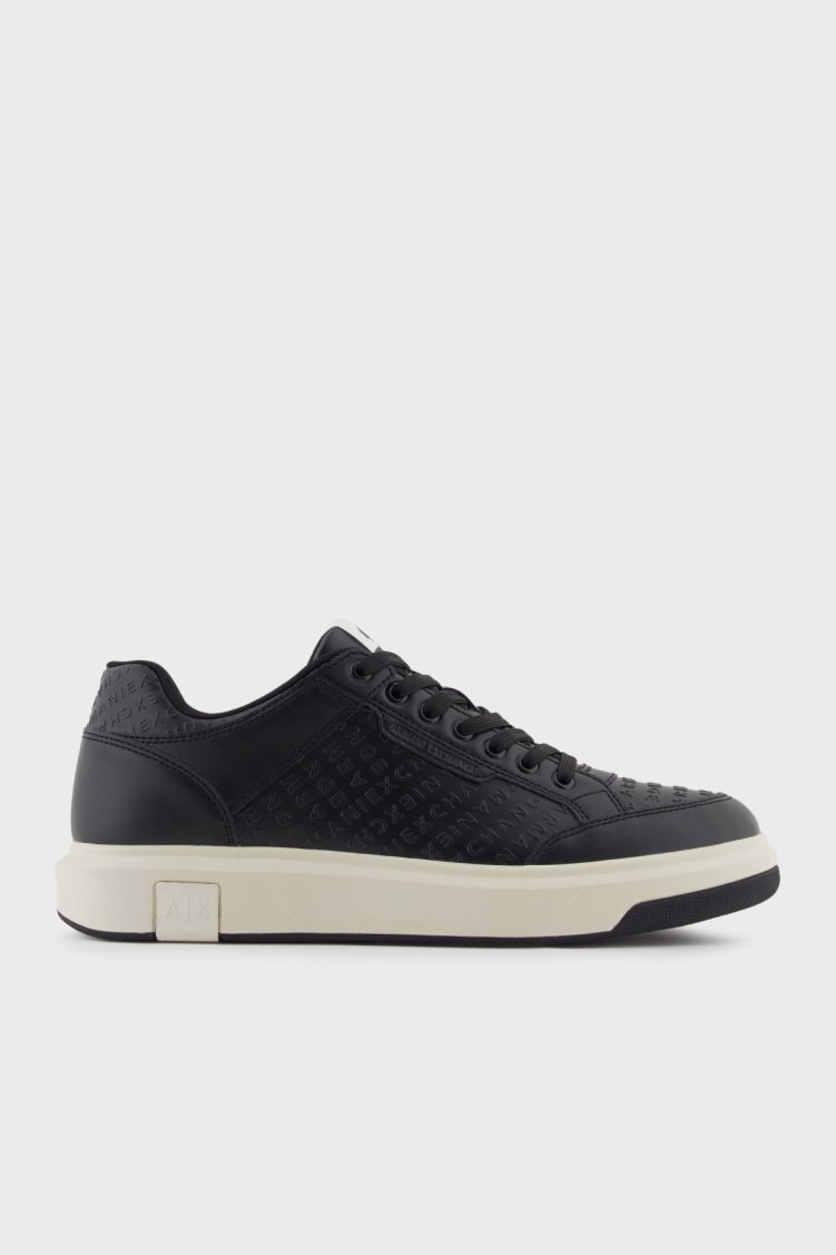 Armani Exchange Kabartma Logolu Sneaker Erkek Ayakkabı XM001722 AF17537 UC001 SİYAH - Armani Exchange
