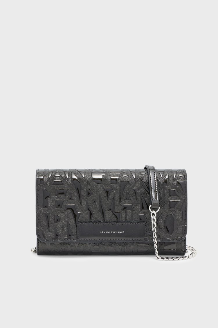 Armani Exchange Kabartma Logolu Zincir Askılı Mini Kadın Çanta XW000358 AF17290 UC001 SİYAH - Armani Exchange