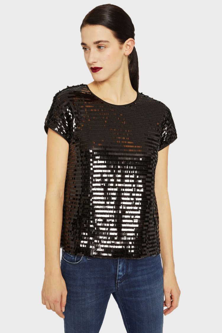 ARMANI EXCHANGE Kadın Bluz 6ZYH16 YNFNZ 1200 SİYAH - Armani Exchange