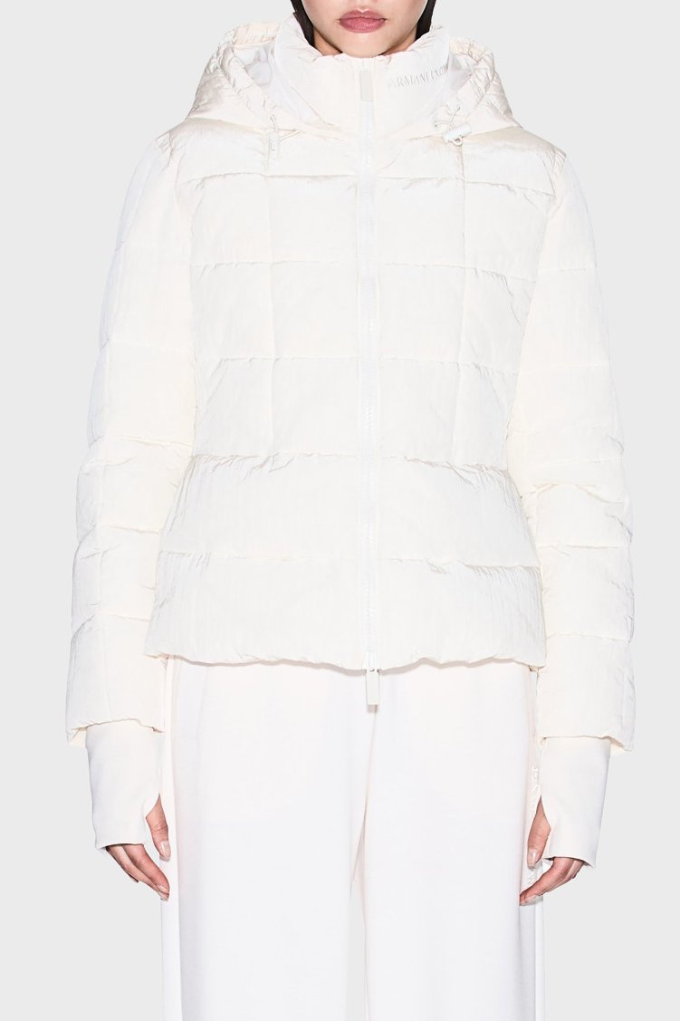 Armani Exchange Kapitoneli Regular Fit Kapüşonlu Bayan Mont XW000650 AF16207 U1003 EKRU - Armani Exchange
