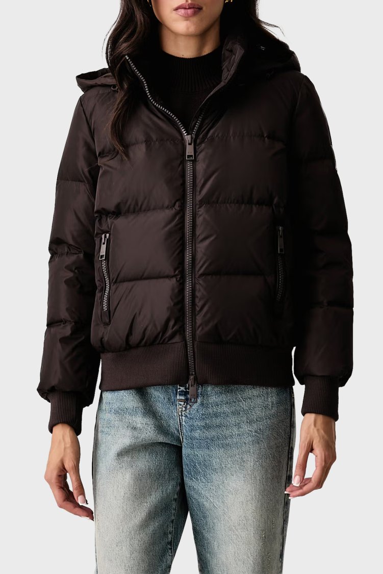 Armani Exchange Kapitoneli Regular Fit Kapüşonlu Yaka Kadın Mont XW000228 AF12286 U6032 Kahve - Armani Exchange
