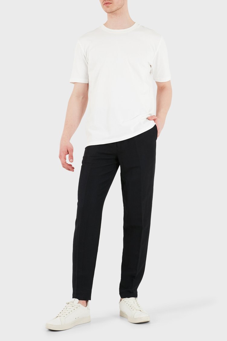 Armani Exchange Keten Karışımlı Yüksek Bel Regular Fit Erkek Pantolon 8NZP15 ZNFNZ 1200 SİYAH - Armani Exchange (1)