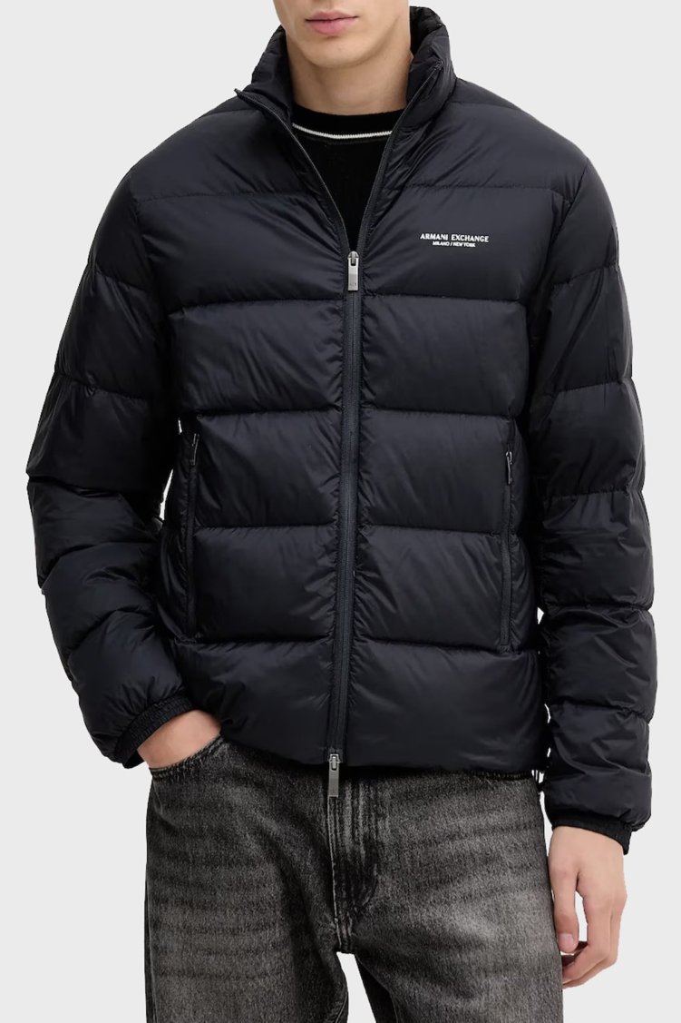 Armani Exchange Kuş tüyü Dolgulu Regular Fit Dik Yaka Şişme Erkek Mont XM001575 AF16927 UB101 LACİVERT - Armani Exchange