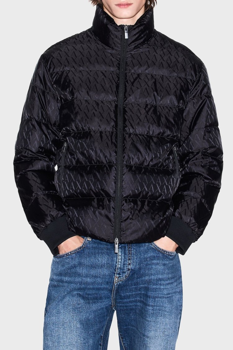 Armani Exchange Kuş Tüyü Dolgulu Regular Fit Dik Yaka Şişme Erkek Mont XM001580 AF16628 UC001 SİYAH - Armani Exchange