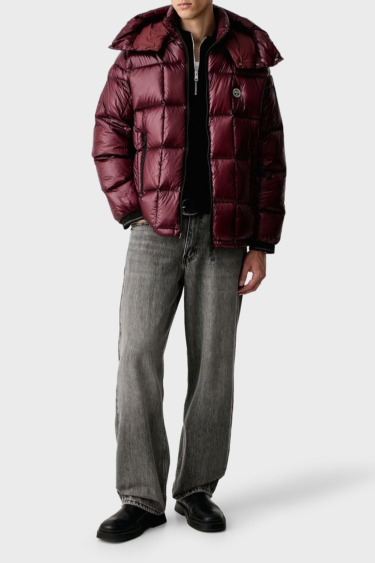 Armani Exchange Kuş Tüyü Dolgulu Su Geçirmez Şişme Erkek Mont XM003344 AF23755 U6004 Bordo - Armani Exchange (1)