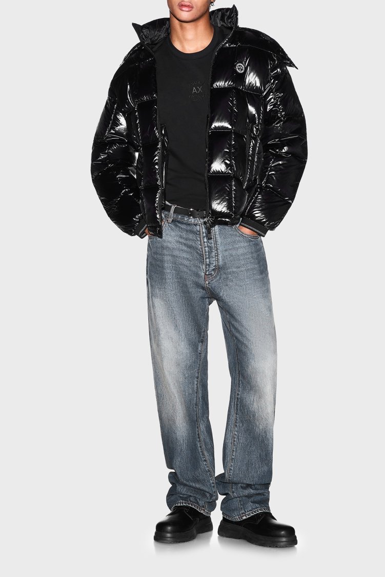 Armani Exchange Kuş Tüyü Dolgulu Su Geçirmez Şişme Erkek Mont XM003344 AF23755 UC001 Siyah - Armani Exchange (1)