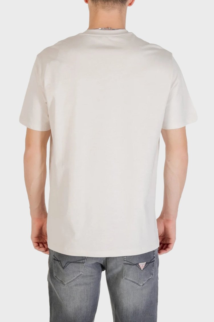 Armani Exchange Logo Baskılı Pamuklu Regular Fit Bisiklet Yaka Erkek T Shirt XM001425 AF10361 U1013 EKRU - Armani Exchange (1)
