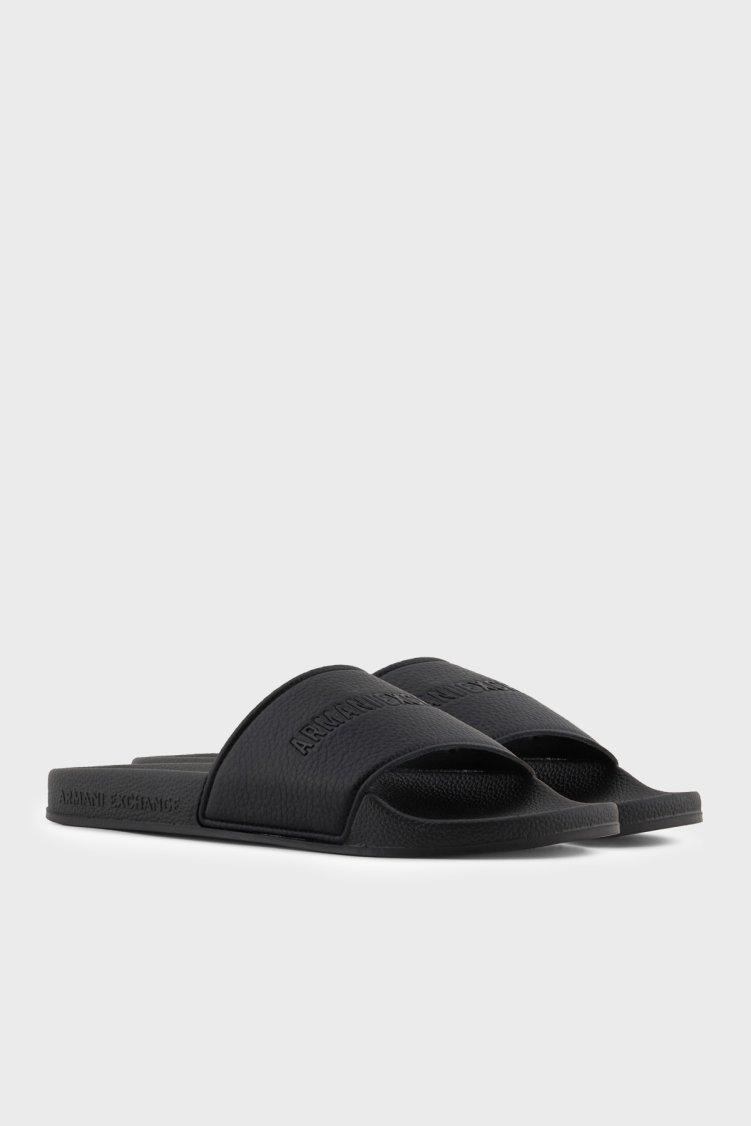 Armani Exchange Logo Detaylı Erkek Terlik XM002887 AF22832 UC001 SİYAH - Armani Exchange (1)