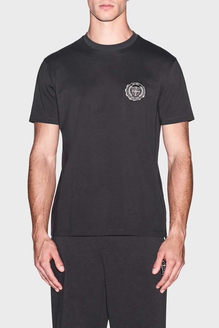 Armani Exchange Logolu % 100 Pamuk Bisiklet Yaka Erkek T Shirt XM003078 AF10361 U8128 Kahve - Armani Exchange